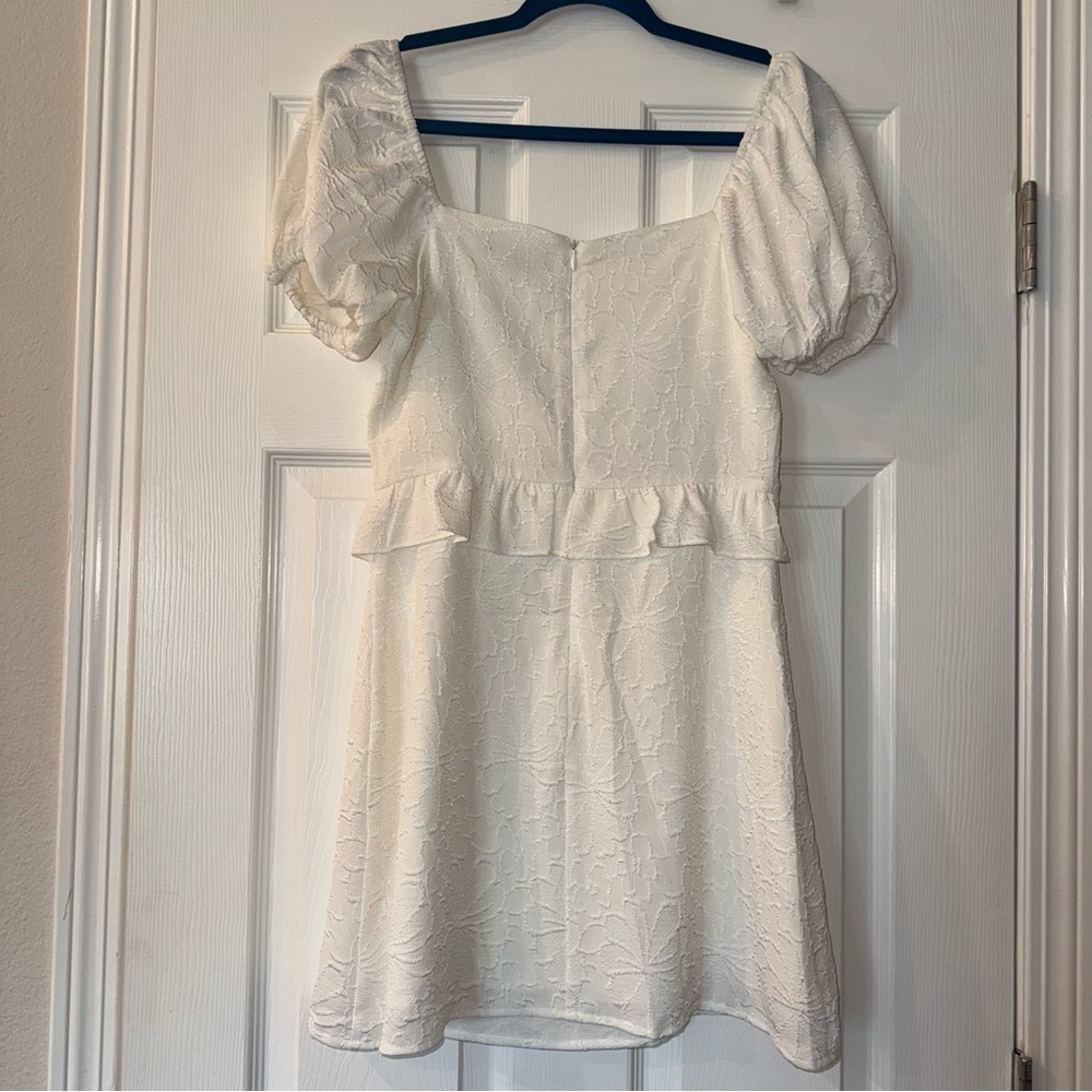 Lulu's White Textured Mini Dress - Picture 2 of 3